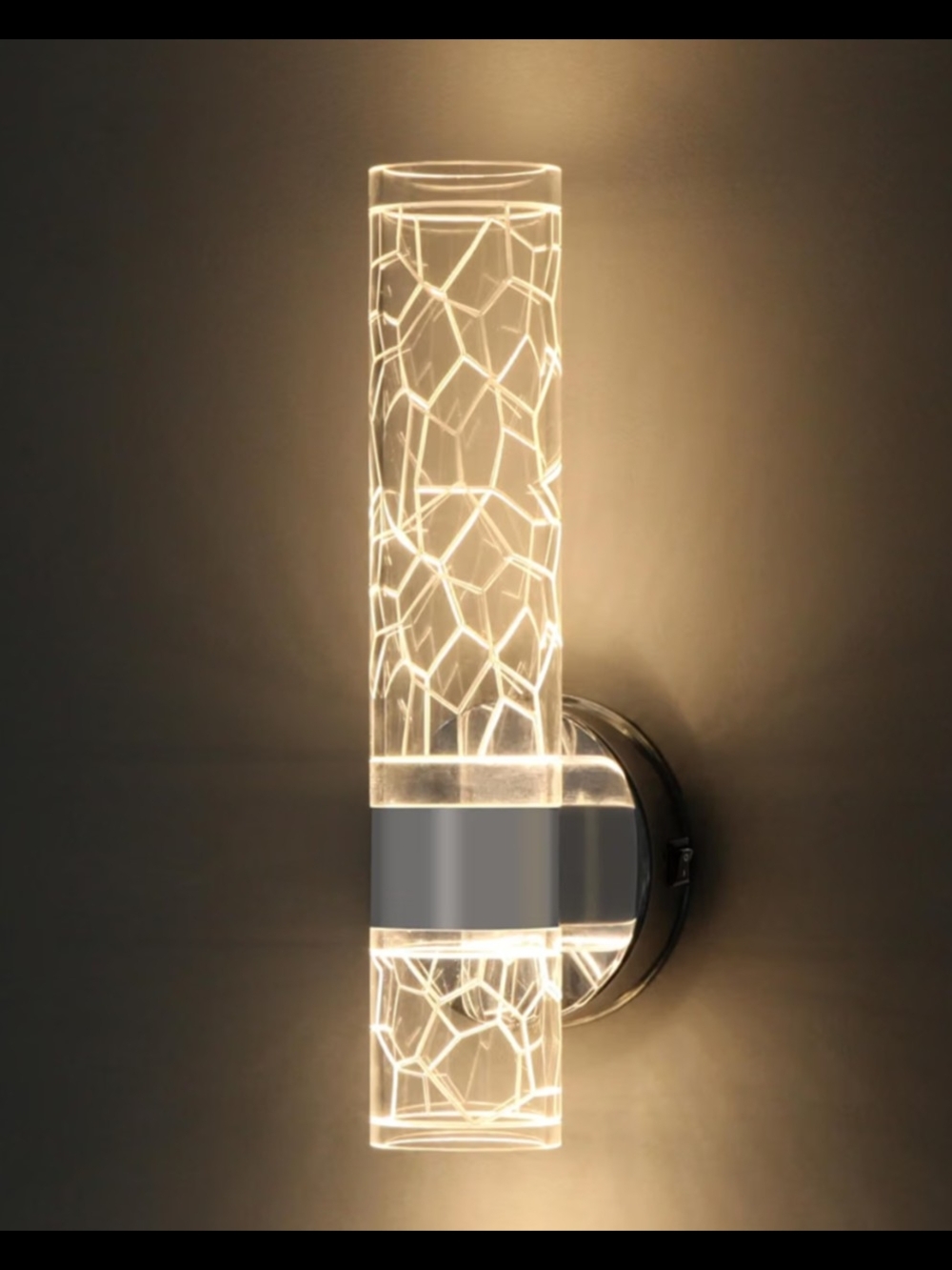 RV Camper Modern Crackle Glass LED Wall Sconce - Warm White - Picture 1 of 6